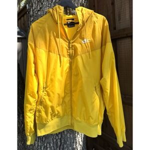 Rare Nike Embroidered Logo Windrunner Jacket Yellow Nylon Size Medium AR2191-728
